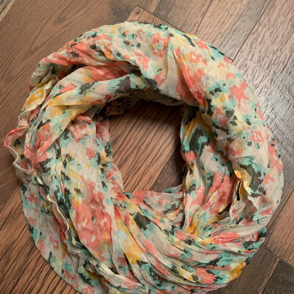 Spring floral crinkle scarf wrap